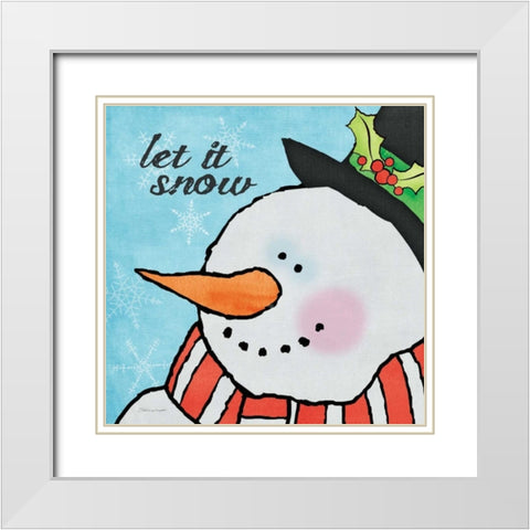 Snowman I  White Modern Wood Framed Art Print with Double Matting by Marrott, Stephanie