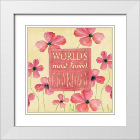 Loved Grandma I  White Modern Wood Framed Art Print with Double Matting by Marrott, Stephanie