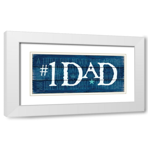 #1 Dad I White Modern Wood Framed Art Print with Double Matting by Marrott, Stephanie