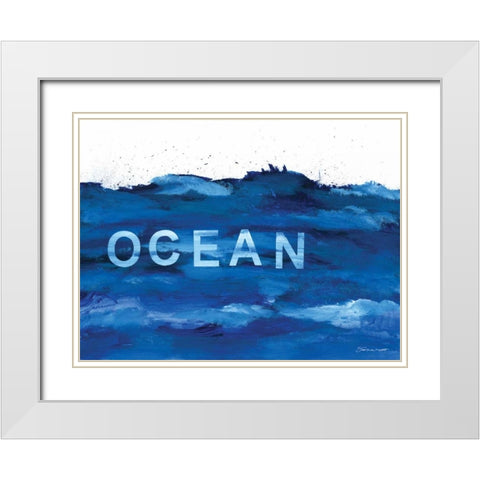 Ocean Blue White Modern Wood Framed Art Print with Double Matting by Marrott, Stephanie
