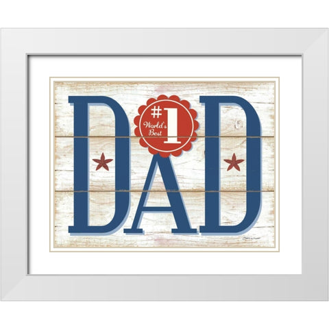 #1 Dad F White Modern Wood Framed Art Print with Double Matting by Marrott, Stephanie