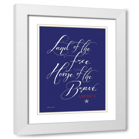 Brave Blue White Modern Wood Framed Art Print with Double Matting by Marrott, Stephanie