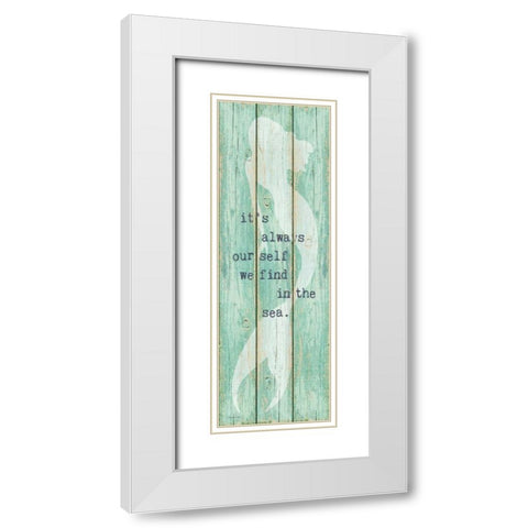 Mermaid White Modern Wood Framed Art Print with Double Matting by Marrott, Stephanie