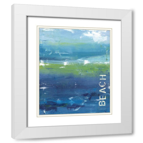 Beach White Modern Wood Framed Art Print with Double Matting by Marrott, Stephanie