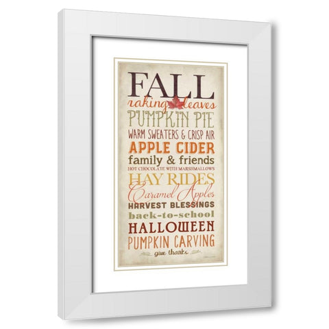 Elements of Fall White Modern Wood Framed Art Print with Double Matting by Marrott, Stephanie