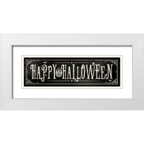 Happy Halloween II White Modern Wood Framed Art Print with Double Matting by Marrott, Stephanie