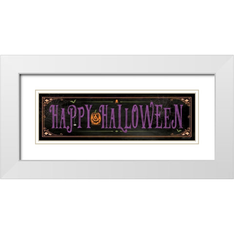 Happy Halloween III White Modern Wood Framed Art Print with Double Matting by Marrott, Stephanie