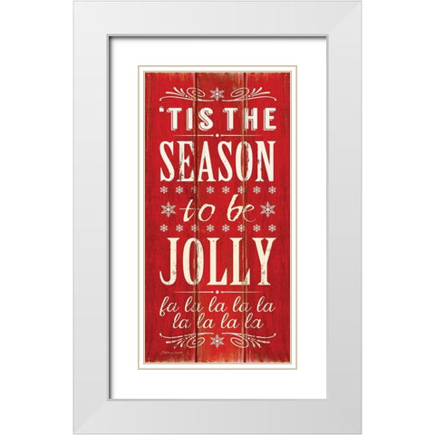 Be Jolly White Modern Wood Framed Art Print with Double Matting by Marrott, Stephanie