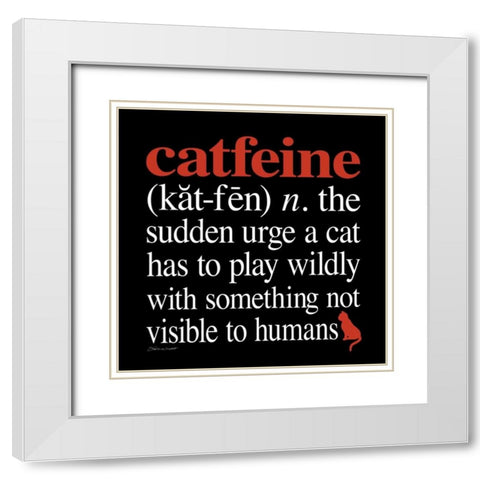 Catfeine White Modern Wood Framed Art Print with Double Matting by Marrott, Stephanie