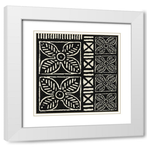 Mud Cloth IV White Modern Wood Framed Art Print with Double Matting by Marrott, Stephanie