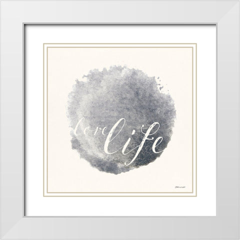 Love Life White Modern Wood Framed Art Print with Double Matting by Marrott, Stephanie