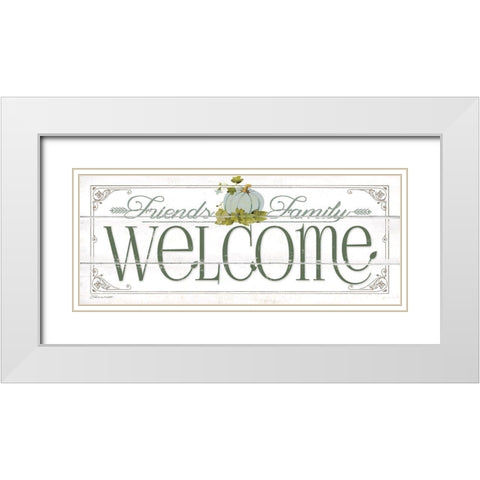 Autumn Welcome White Modern Wood Framed Art Print with Double Matting by Marrott, Stephanie