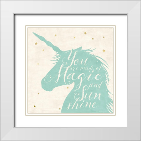 Unicorn Magic White Modern Wood Framed Art Print with Double Matting by Marrott, Stephanie