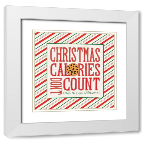 Christmas Calories White Modern Wood Framed Art Print with Double Matting by Marrott, Stephanie