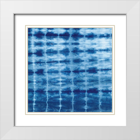 Indigo Square I White Modern Wood Framed Art Print with Double Matting by Marrott, Stephanie