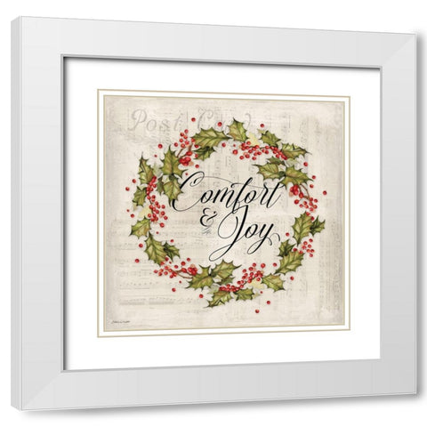 Comfort and Joy White Modern Wood Framed Art Print with Double Matting by Marrott, Stephanie