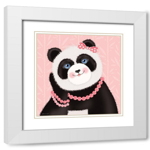 Glamour Panda White Modern Wood Framed Art Print with Double Matting by Marrott, Stephanie