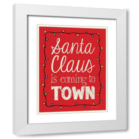 Santa Claus White Modern Wood Framed Art Print with Double Matting by Marrott, Stephanie