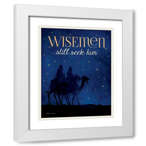 Wisemen White Modern Wood Framed Art Print with Double Matting by Marrott, Stephanie