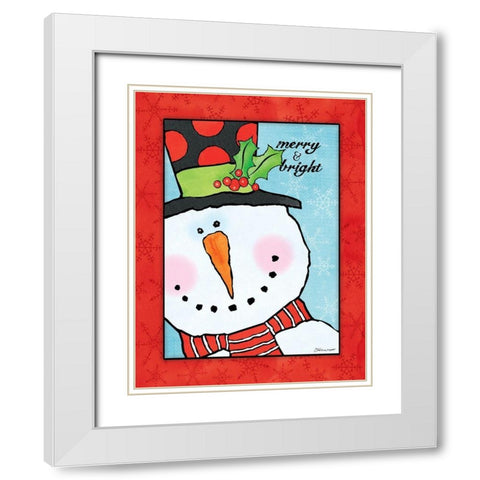 Snowman I White Modern Wood Framed Art Print with Double Matting by Marrott, Stephanie