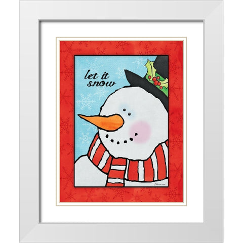 Snowman II White Modern Wood Framed Art Print with Double Matting by Marrott, Stephanie