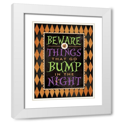 Beware White Modern Wood Framed Art Print with Double Matting by Marrott, Stephanie