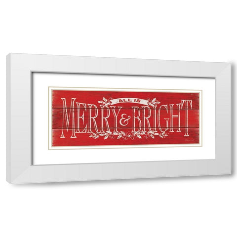 Merry and Bright White Modern Wood Framed Art Print with Double Matting by Marrott, Stephanie