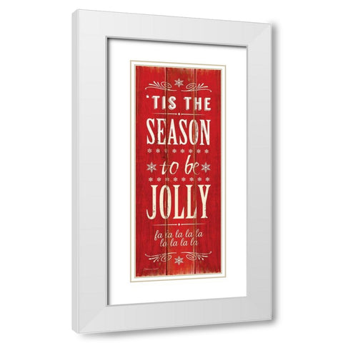 Be Jolly White Modern Wood Framed Art Print with Double Matting by Marrott, Stephanie
