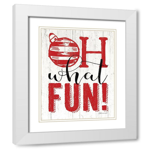 Oh What Fun! White Modern Wood Framed Art Print with Double Matting by Marrott, Stephanie