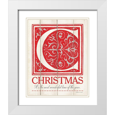 Christmas White Modern Wood Framed Art Print with Double Matting by Marrott, Stephanie