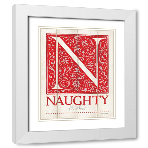 Naughty or Nice White Modern Wood Framed Art Print with Double Matting by Marrott, Stephanie