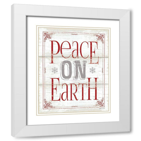 Peace On Earth White Modern Wood Framed Art Print with Double Matting by Marrott, Stephanie