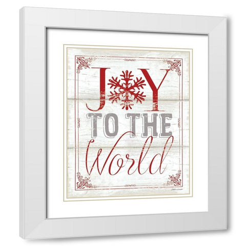 Joy White Modern Wood Framed Art Print with Double Matting by Marrott, Stephanie