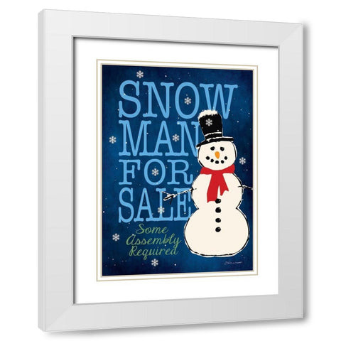 Snowman For Sale White Modern Wood Framed Art Print with Double Matting by Marrott, Stephanie