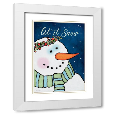 Let it Snow White Modern Wood Framed Art Print with Double Matting by Marrott, Stephanie