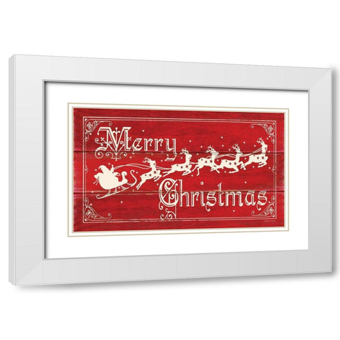 Merry Christmas White Modern Wood Framed Art Print with Double Matting by Marrott, Stephanie