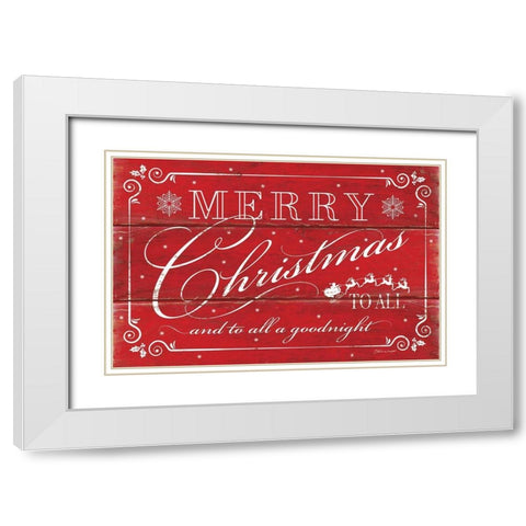 Merry Christmas to All White Modern Wood Framed Art Print with Double Matting by Marrott, Stephanie