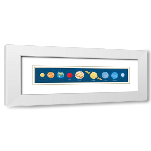 Our Solar System White Modern Wood Framed Art Print with Double Matting by Marrott, Stephanie