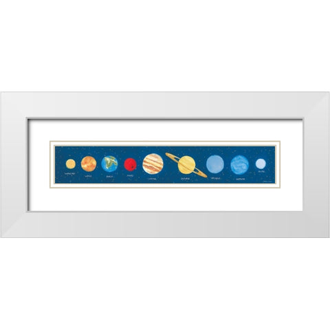 Our Solar System White Modern Wood Framed Art Print with Double Matting by Marrott, Stephanie