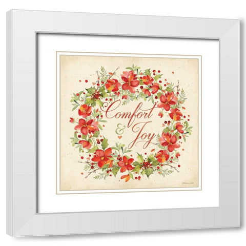 Comfort and Joy White Modern Wood Framed Art Print with Double Matting by Marrott, Stephanie