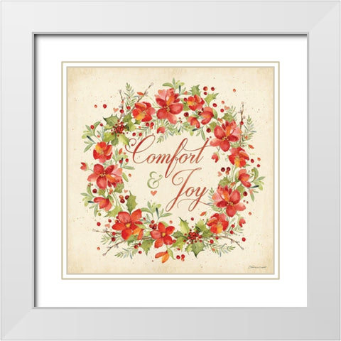 Comfort and Joy White Modern Wood Framed Art Print with Double Matting by Marrott, Stephanie