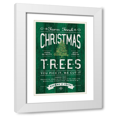 Christmas Trees White Modern Wood Framed Art Print with Double Matting by Marrott, Stephanie