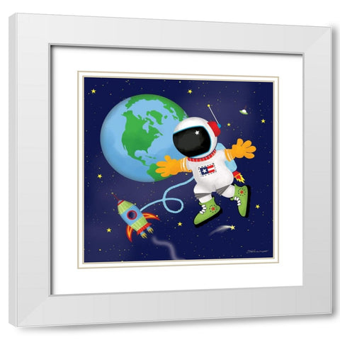 Space Flight White Modern Wood Framed Art Print with Double Matting by Marrott, Stephanie
