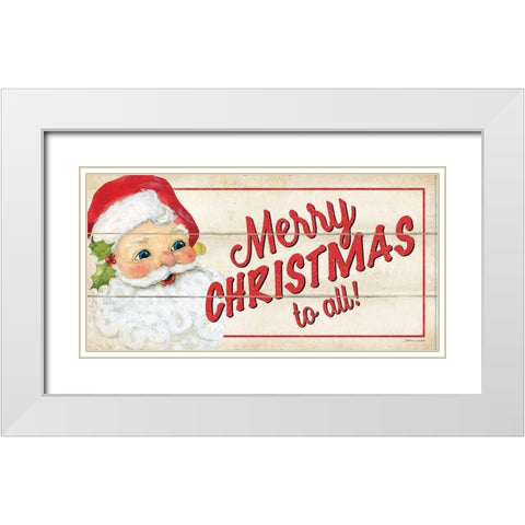 Merry Christmas Chalk White Modern Wood Framed Art Print with Double Matting by Marrott, Stephanie