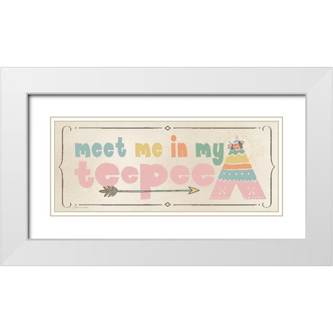 Teepee White Modern Wood Framed Art Print with Double Matting by Marrott, Stephanie