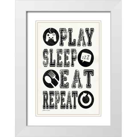 Repeat White Modern Wood Framed Art Print with Double Matting by Marrott, Stephanie