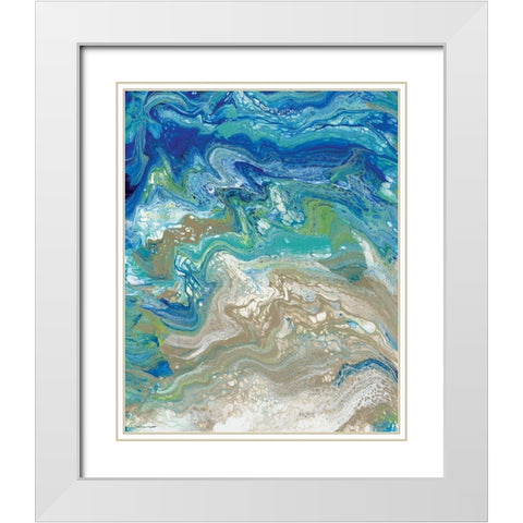 Coastal Waters White Modern Wood Framed Art Print with Double Matting by Marrott, Stephanie