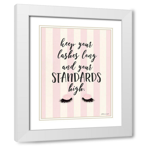 Lashes Long White Modern Wood Framed Art Print with Double Matting by Marrott, Stephanie