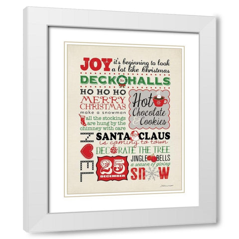 Deck The Halls White Modern Wood Framed Art Print with Double Matting by Marrott, Stephanie