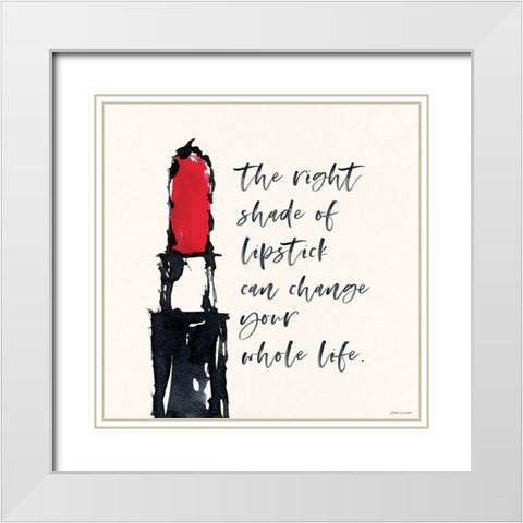 Lipstick White Modern Wood Framed Art Print with Double Matting by Marrott, Stephanie